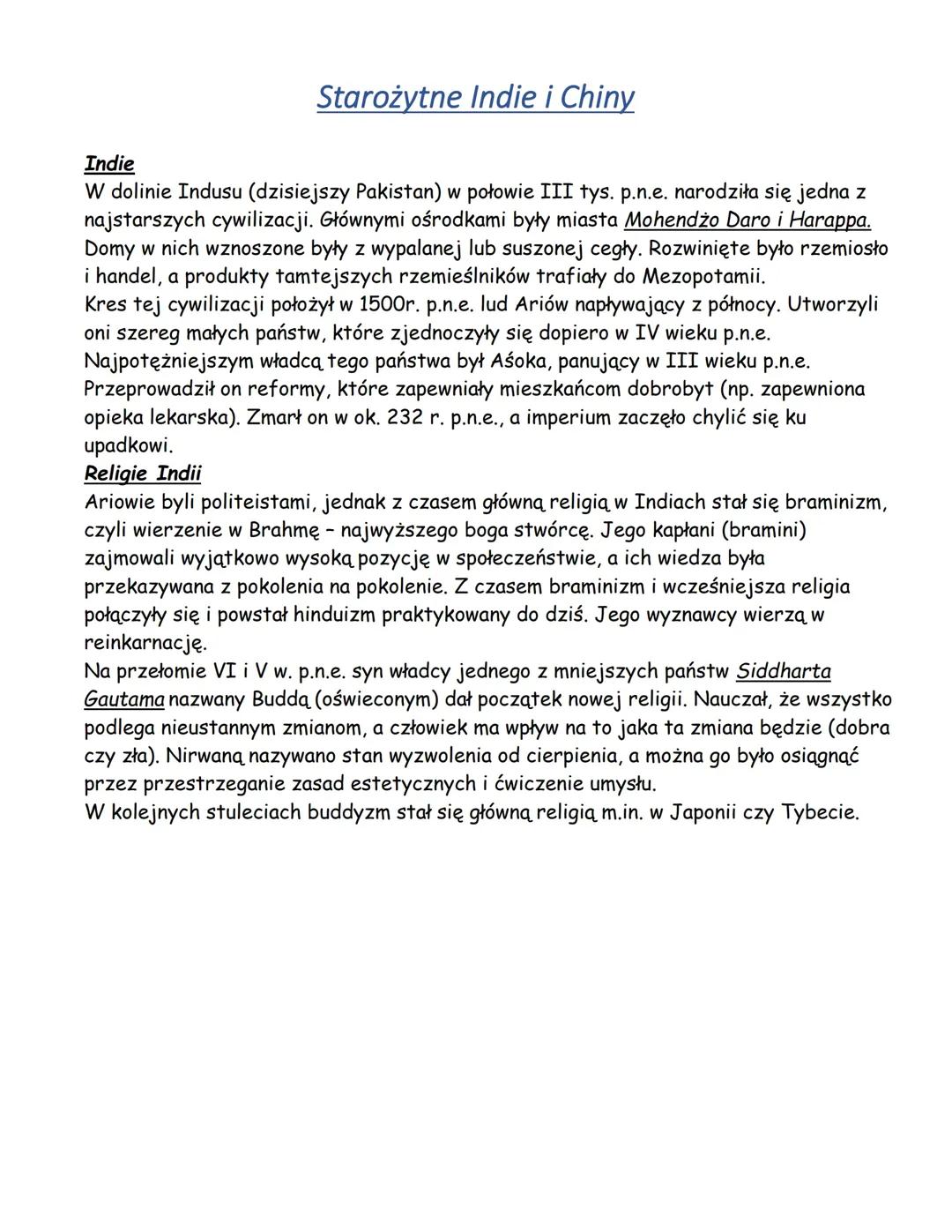 Starożytne Indie i Chiny