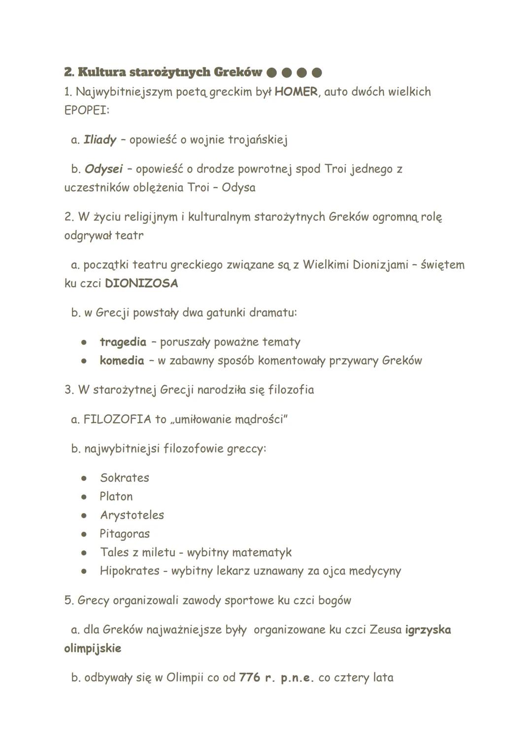 # Starożytna Grecja
1. Wierzenia religijne starożytnych Greków
1. Starożytni Grecy wyznawali POLITEIZM
2. Bogowie greccy
a. Grecy wyobraż