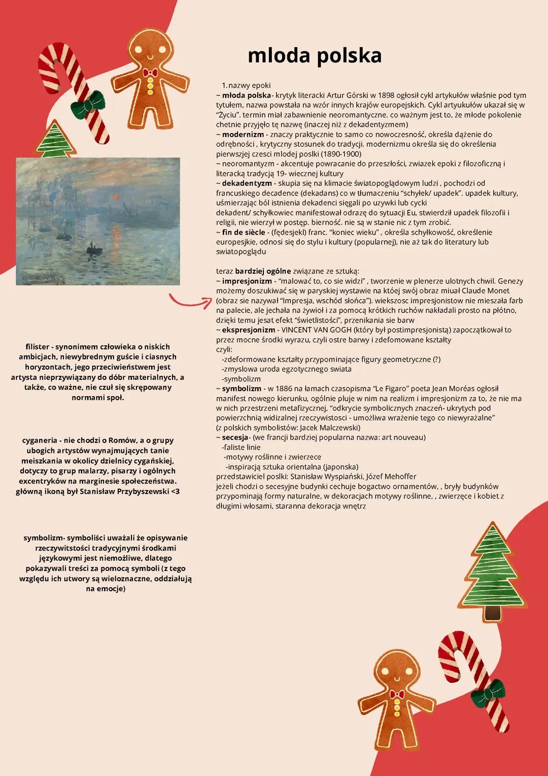 młoda polska notatka z epoki