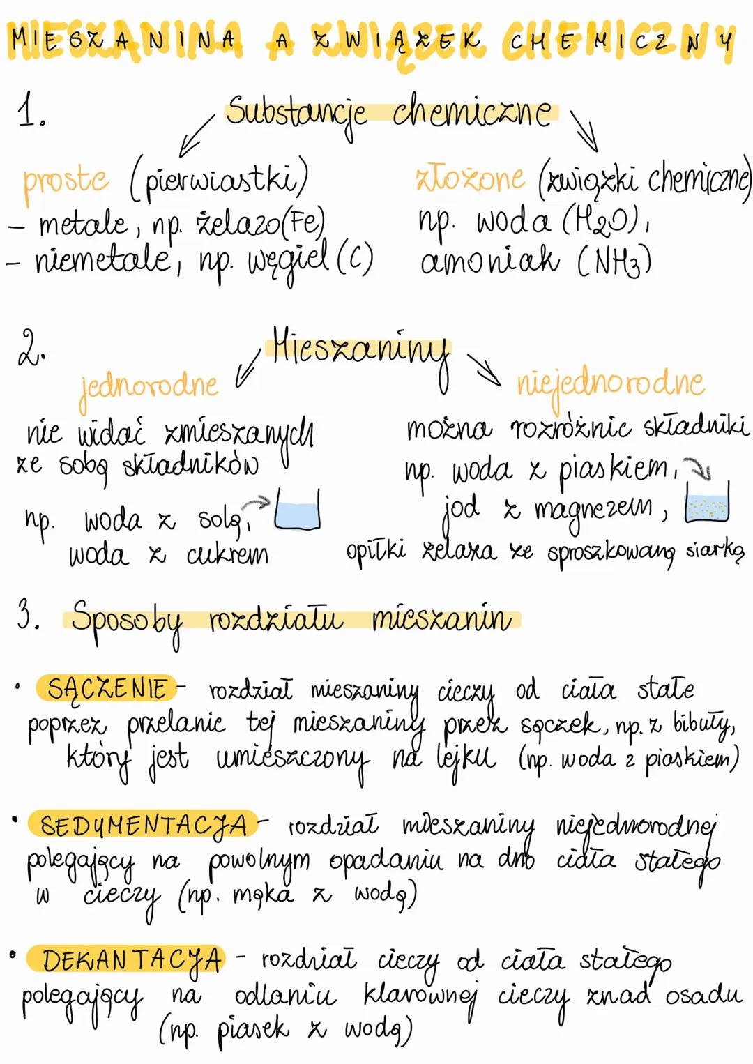 Mieszanina a związek chemiczny - sposoby rozdzielania mieszanin