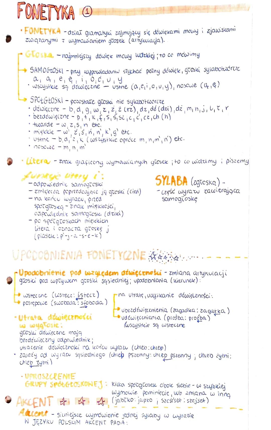 FONETYKA Ⓒ
·FONETYKA - dział gramatyki zajmujący się dźwiękami mawy i zjawiskami
związanymi z wymawianiem głosek (artykwiacja).
Głoska - naj