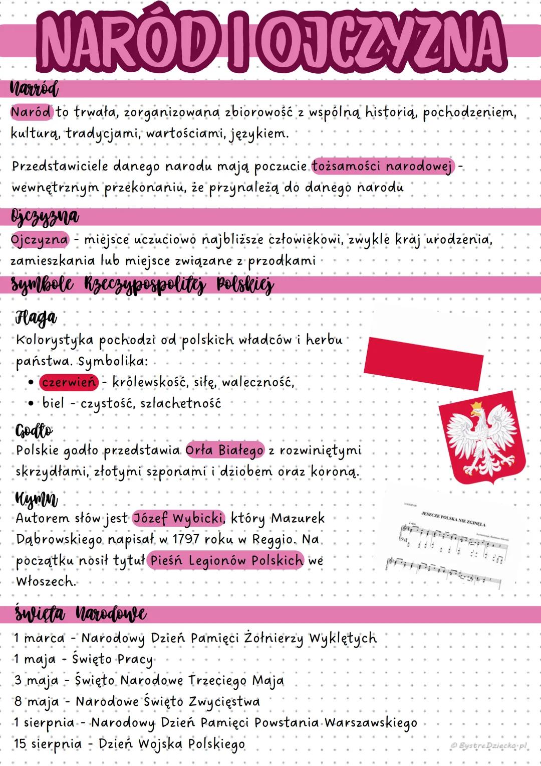 # NARÓD I OJCZYZNA
Narrod
Naród to trwała, zorganizowana zbiorowość z wspólną historią, pochodzeniem,
kulturą, tradycjami, wartościami, jęz