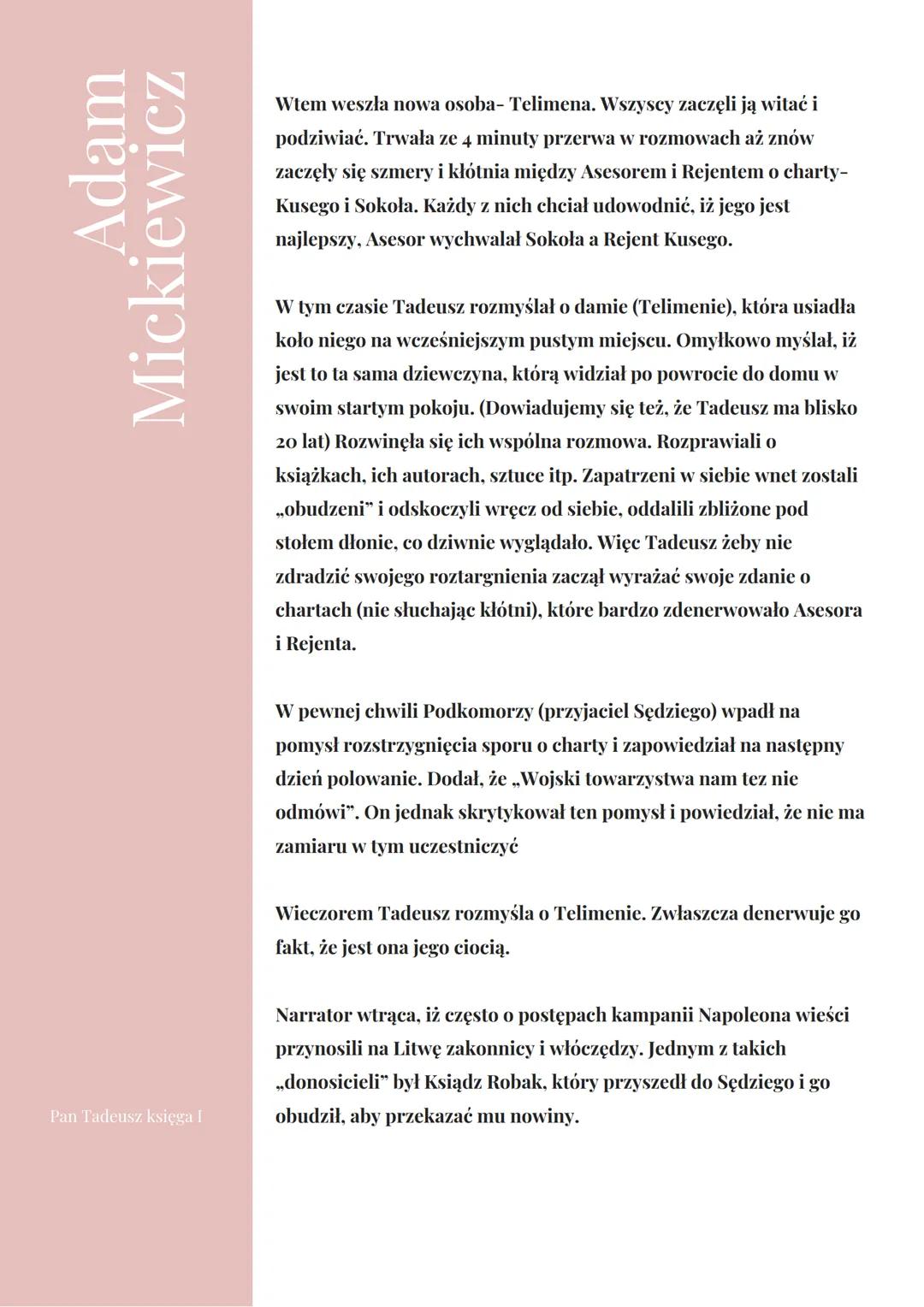 Adam
Mickiewicz
Pan Tadeusz ksiea |
Adam Mickiewisz
Księga pierwsza - Gospodarstwo
Rozpoczyna się ona przemową poety skierowaną do Litwy.