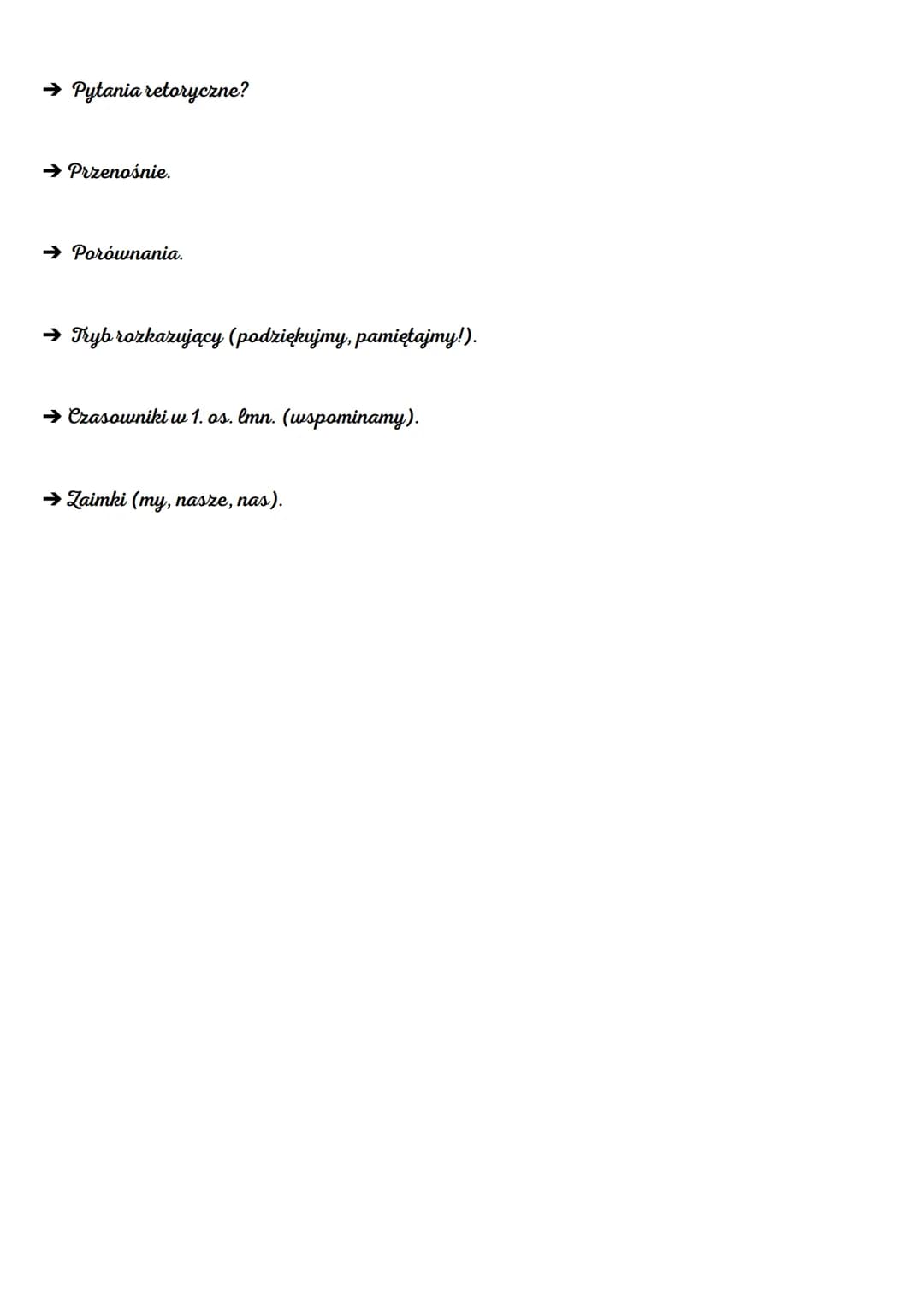 # Przemówienie
## Budowa
### Wstęp
1. Formula otwarcia
→ Powitalny zwrot do adresatów: Drodzy Uczniowie! Szanowni Państwo!
2. Określeni