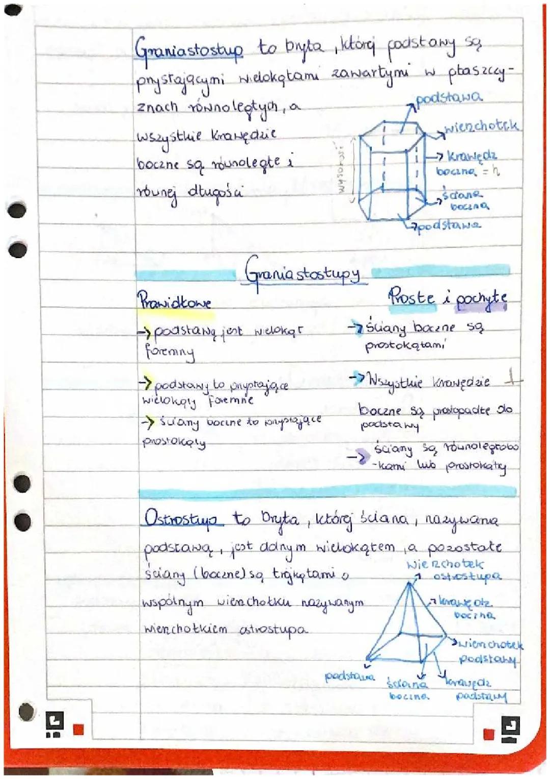 Graniastosłupy i Ostrosłupy