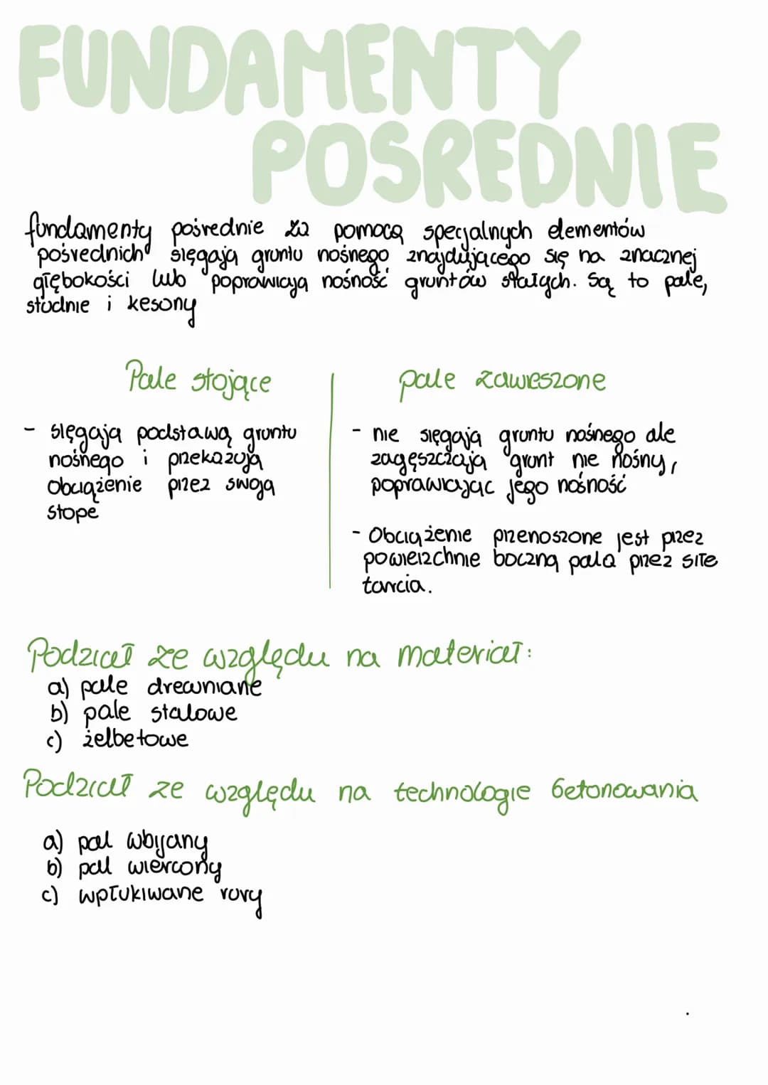 # FUNDAMENTY
- to, najniżej położona część obiektu, stanowiąca element
nośny, łącząca element budowlany z gruntem budowlanym
Zadania funda