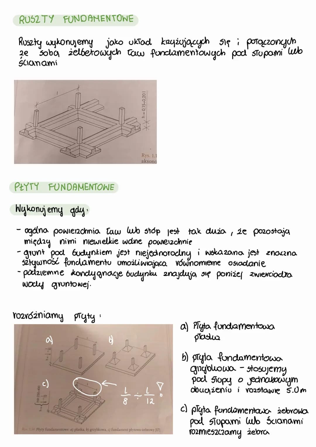 # FUNDAMENTY
- to, najniżej położona część obiektu, stanowiąca element
nośny, łącząca element budowlany z gruntem budowlanym
Zadania funda