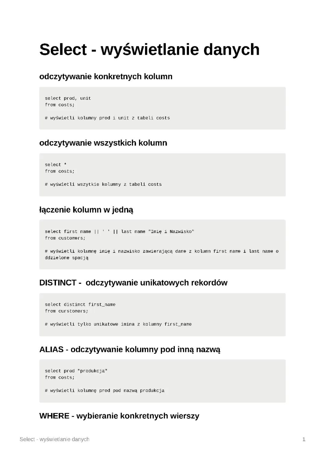 Zabawa z SELECT SQL: Przykłady i Ciekawe Zapytania!