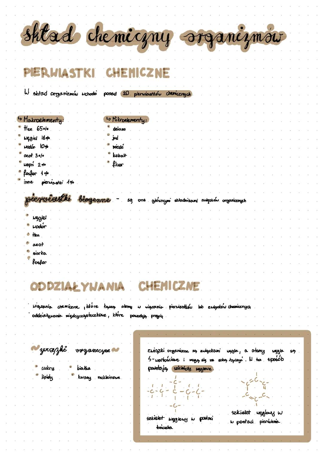 Skład chemiczny organizmów