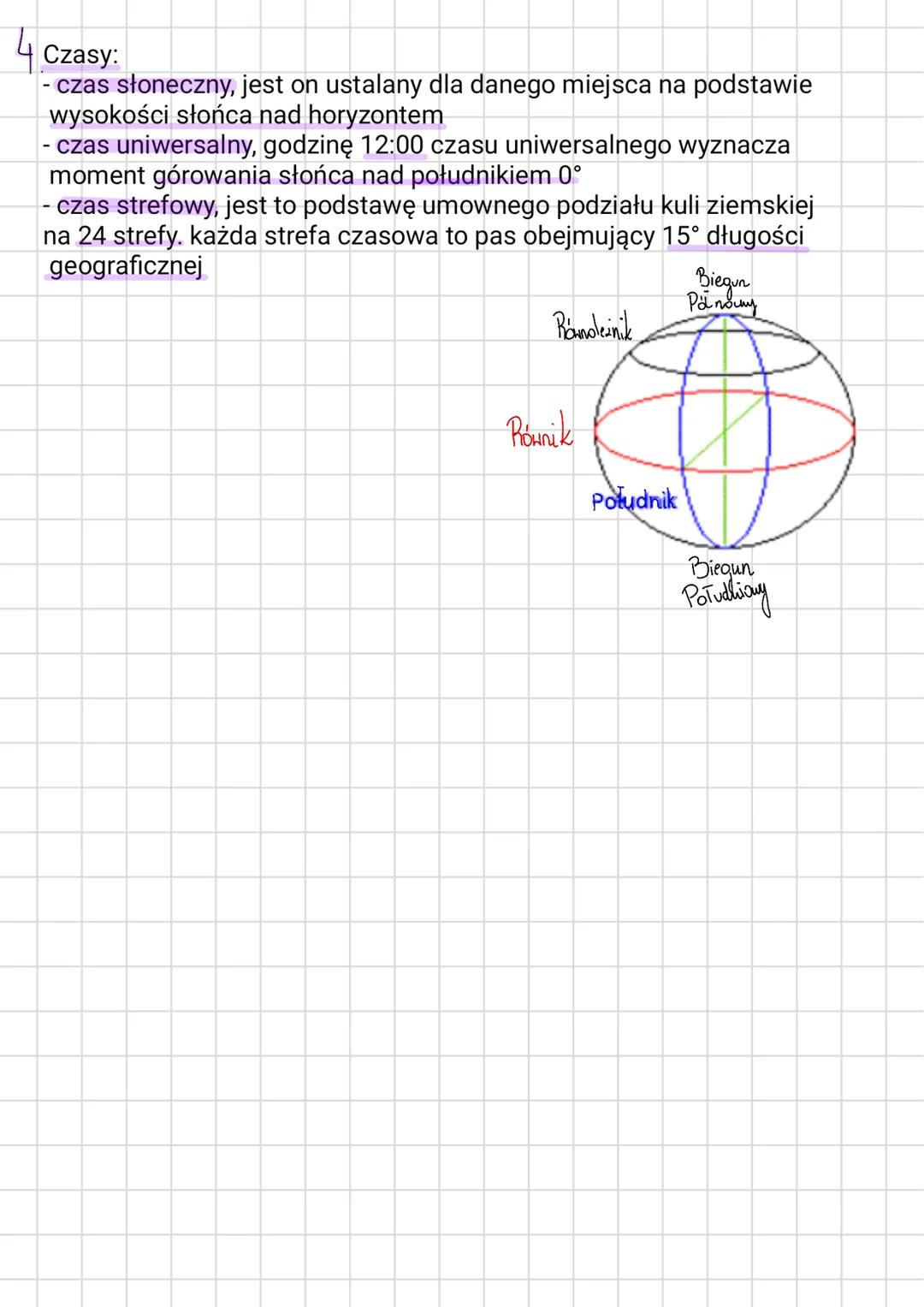 Ruch obrotowy Ziemi
Cechy:
obrót w 24h
-kierunek (przeciwny do wskasuwek zegara)
-prędkość
Geogale
~liniowa- droga jaką pokona punkt na powi