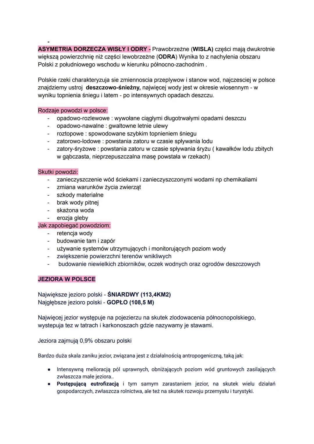 Ukształtowanie powierzchni Polski i zlodowacenia
91,3% - obszary nizinne położone poniżej 300 m n.p.m
najwyższy punkt- rysy 2499 m n.p.m
naj