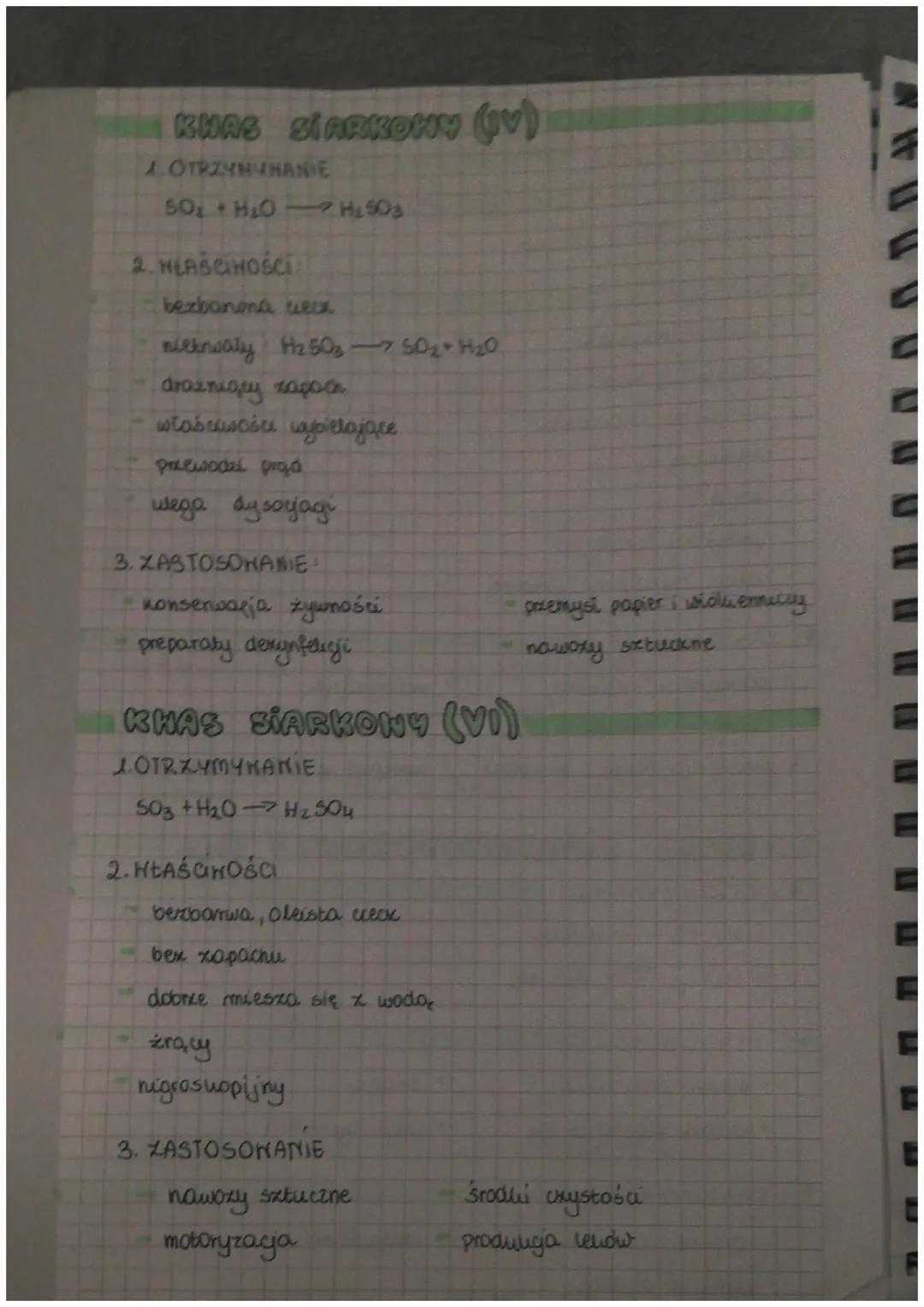 chemi a
lwury
wzór
rodzaj kwasu
Chloromodoroxy HCL
siarkokodorowy
H₂S
H2SO3
H₂SO4
HNO3
Hạ CO,
siarkory (M)
siarkory (M)
azotowy (v)
węglowy