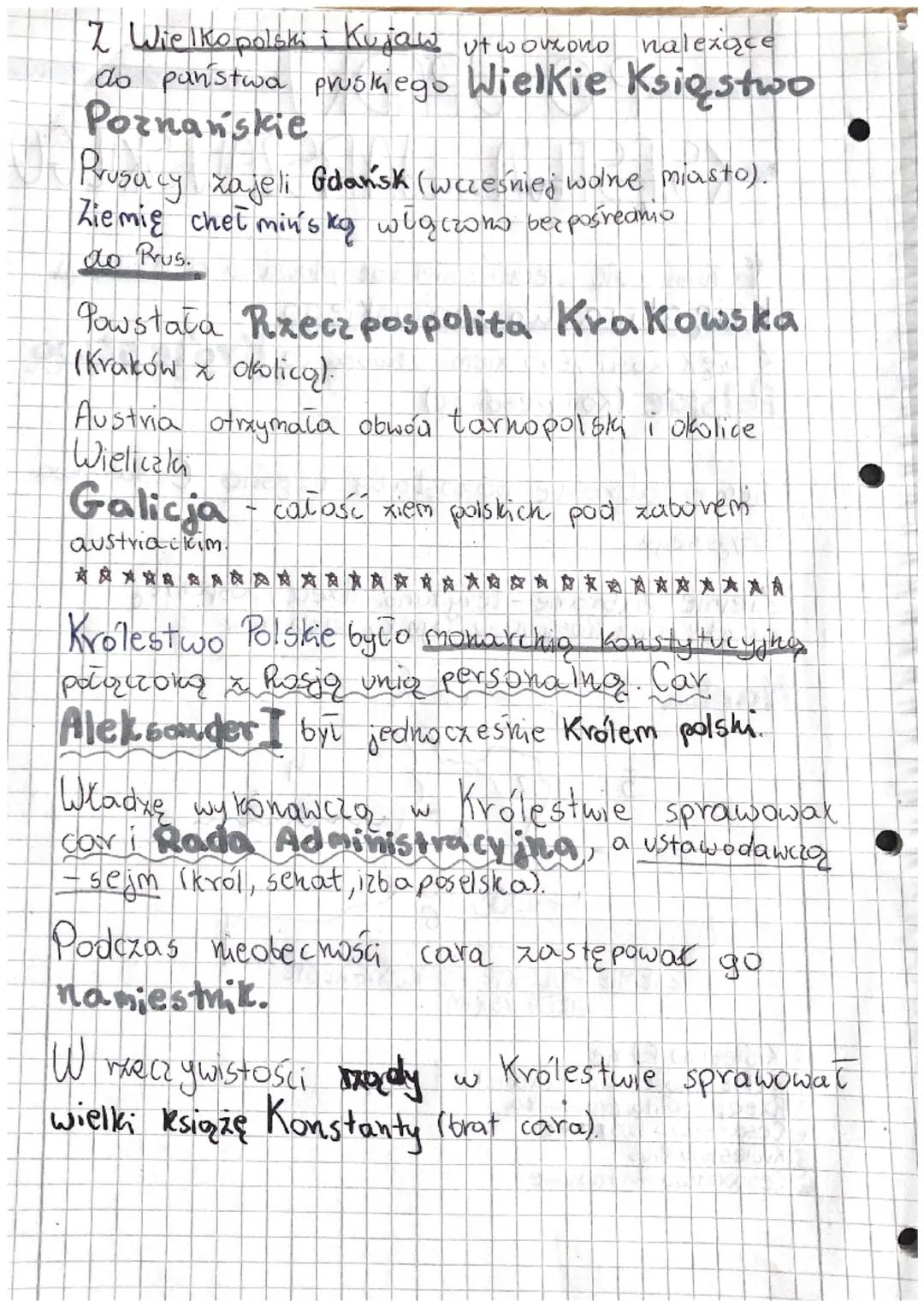 -PO UPADKU
-KSIĘSTWA WARSZAWSKIEGO
Na Kongresie wiedeńskim zdecydowano o likwidacji
Księstwa Warszawskiego,
Z większości jego ziem utworzono