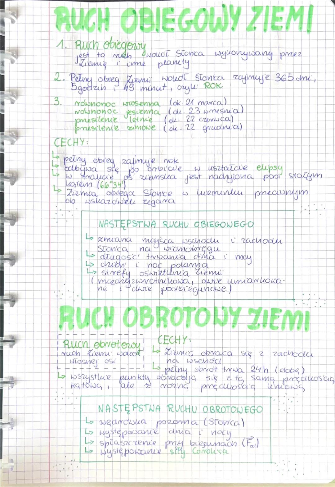 Ruch obrotowy i ruch obiegowy Ziemi