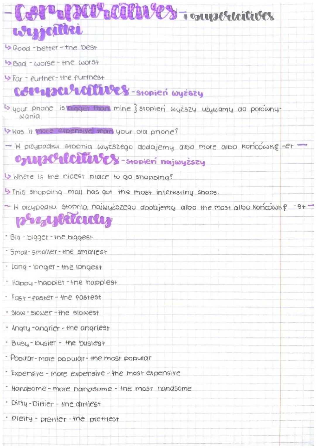 Stopniowanie przymiotników - angielski