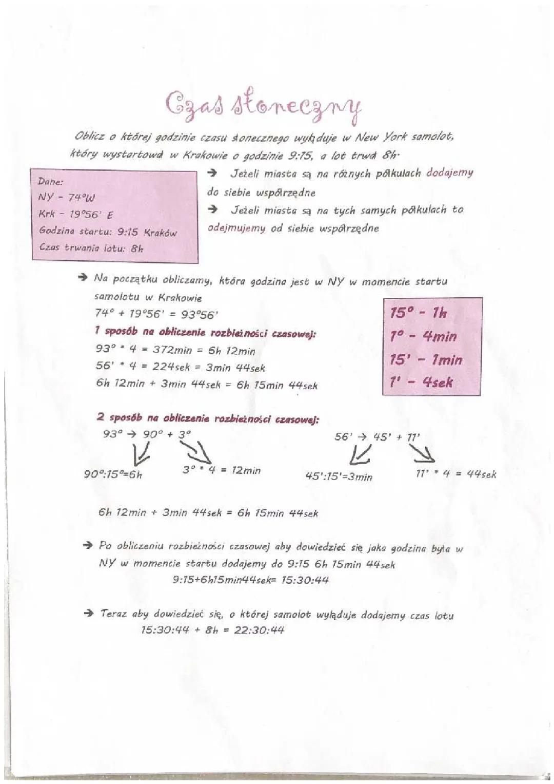 Czas słoneczny i strefowy