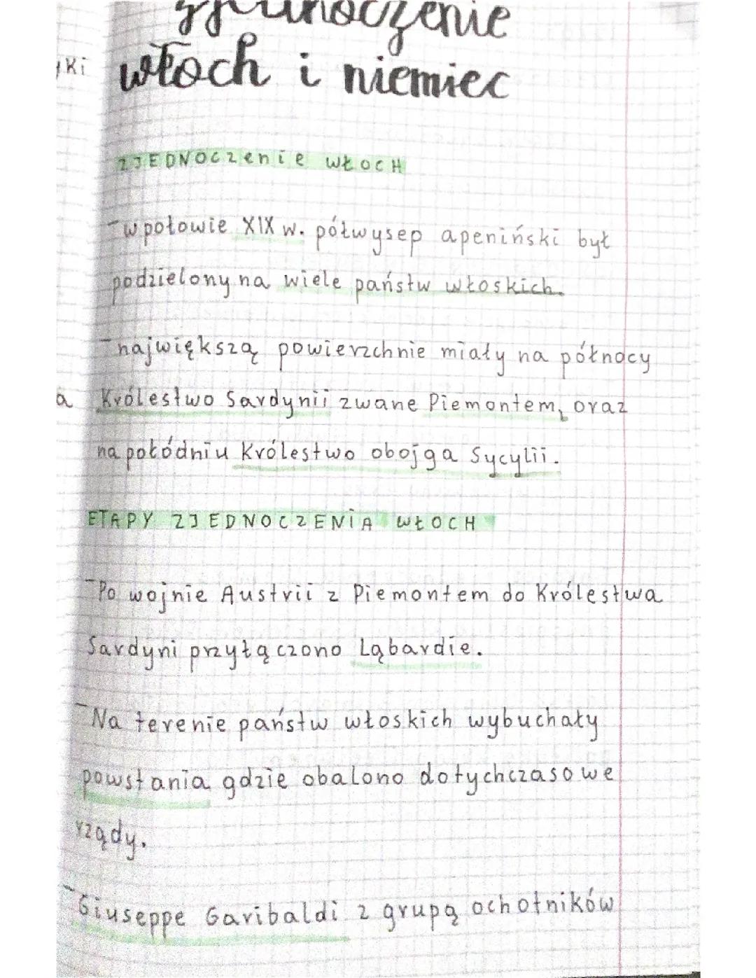 Historia Zjednoczenia Włoch i Niemiec