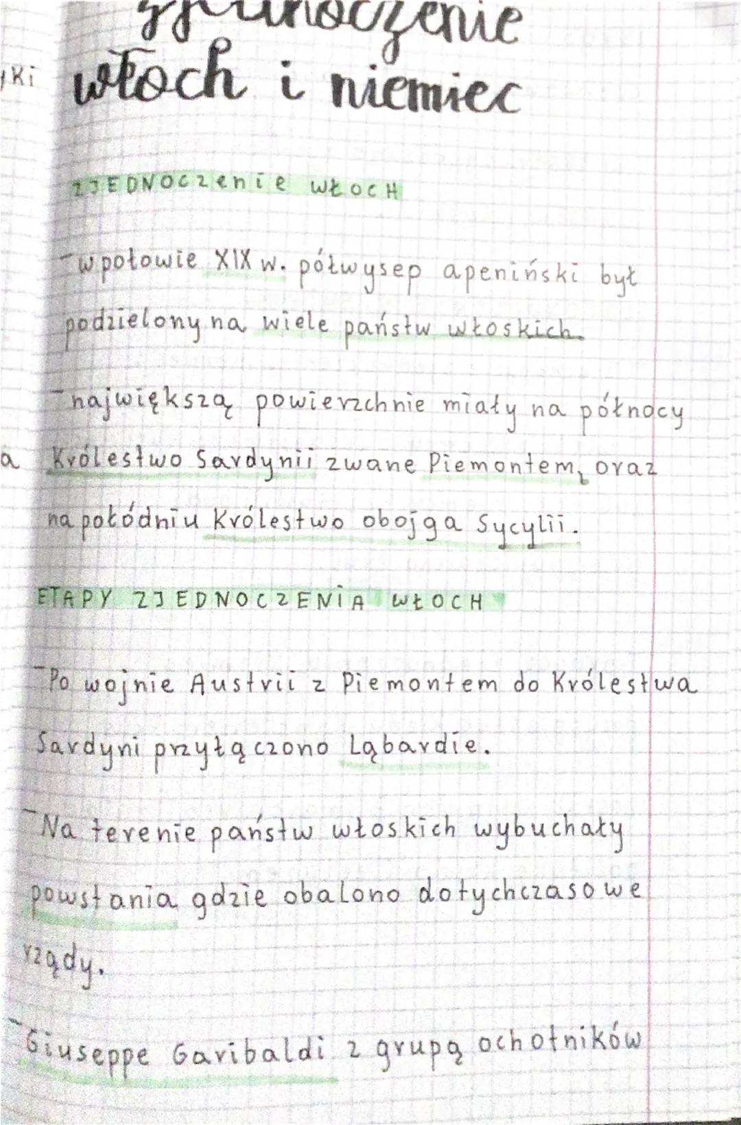 noczenie
ki włoch i niemiec
Ki
ZJEDNOczenie Włoch
w połowie XIX w. półwysep apeniński był
podzielony na wiele państw włoskich.
-największą p