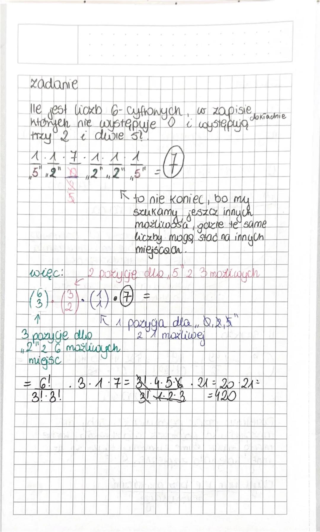 KOMBINATORYKA
PERMUTACJE - liczba n-wyrazo-
wych ciągów O ROZINYCH wyrazach
nolieżącyen do n elementowego zbiom.
-mówią na ile sposobów może