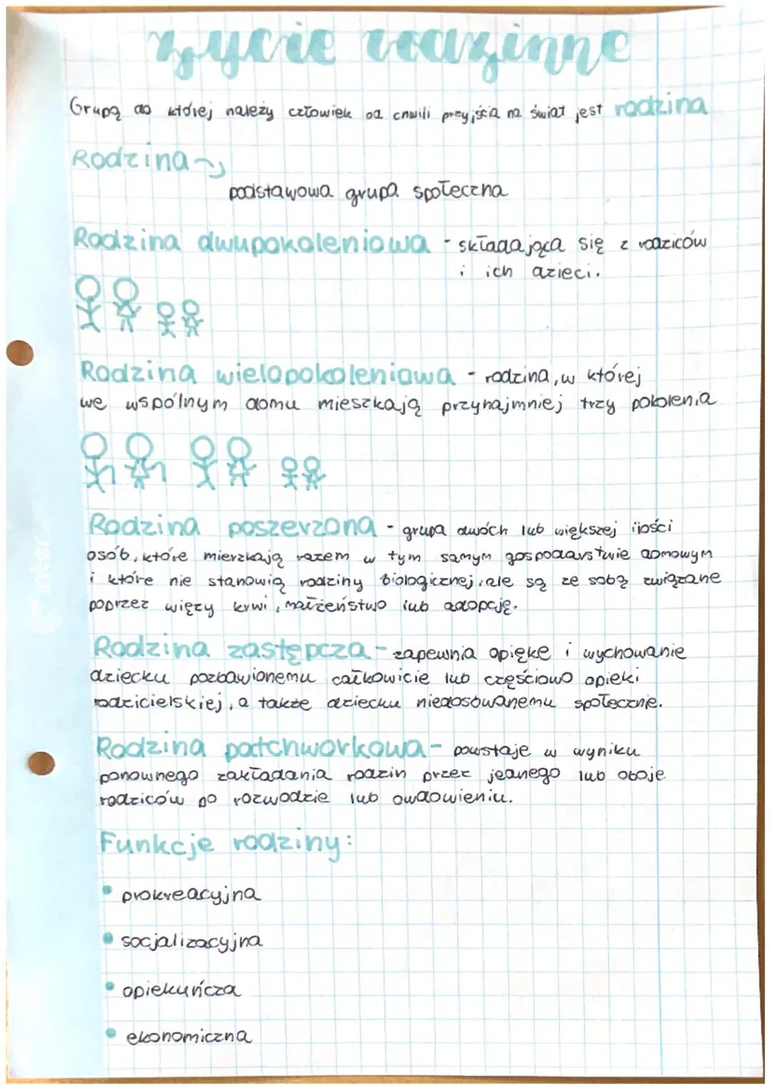 # zycie coazinne
Grupa do której należy człowiek of chwili przyjścia na świat jest rodzina
Rodzina
podstawowa grupa społeczna
Rodzina dwu