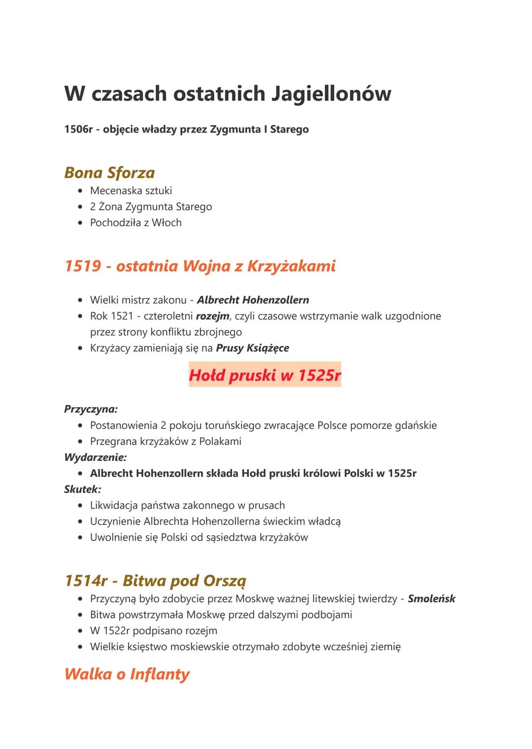 W czasach ostatnich Jagiellonów