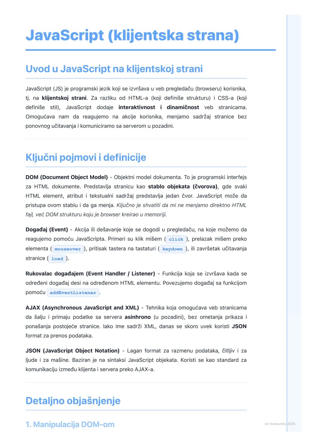 # JavaScript (klijentska strana)
Uvod u JavaScript na klijentskoj strani
JavaScript (JS) je programski jezik koji se izvršava u veb pregle