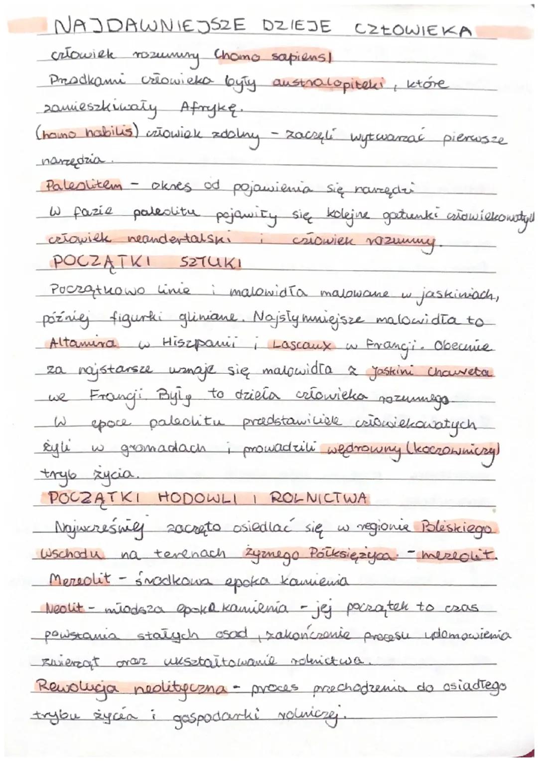 Najdawniejsze dzieje człowieka początku sztuki rewolucja neolityczna gospodarka epoka brązu i żelaza