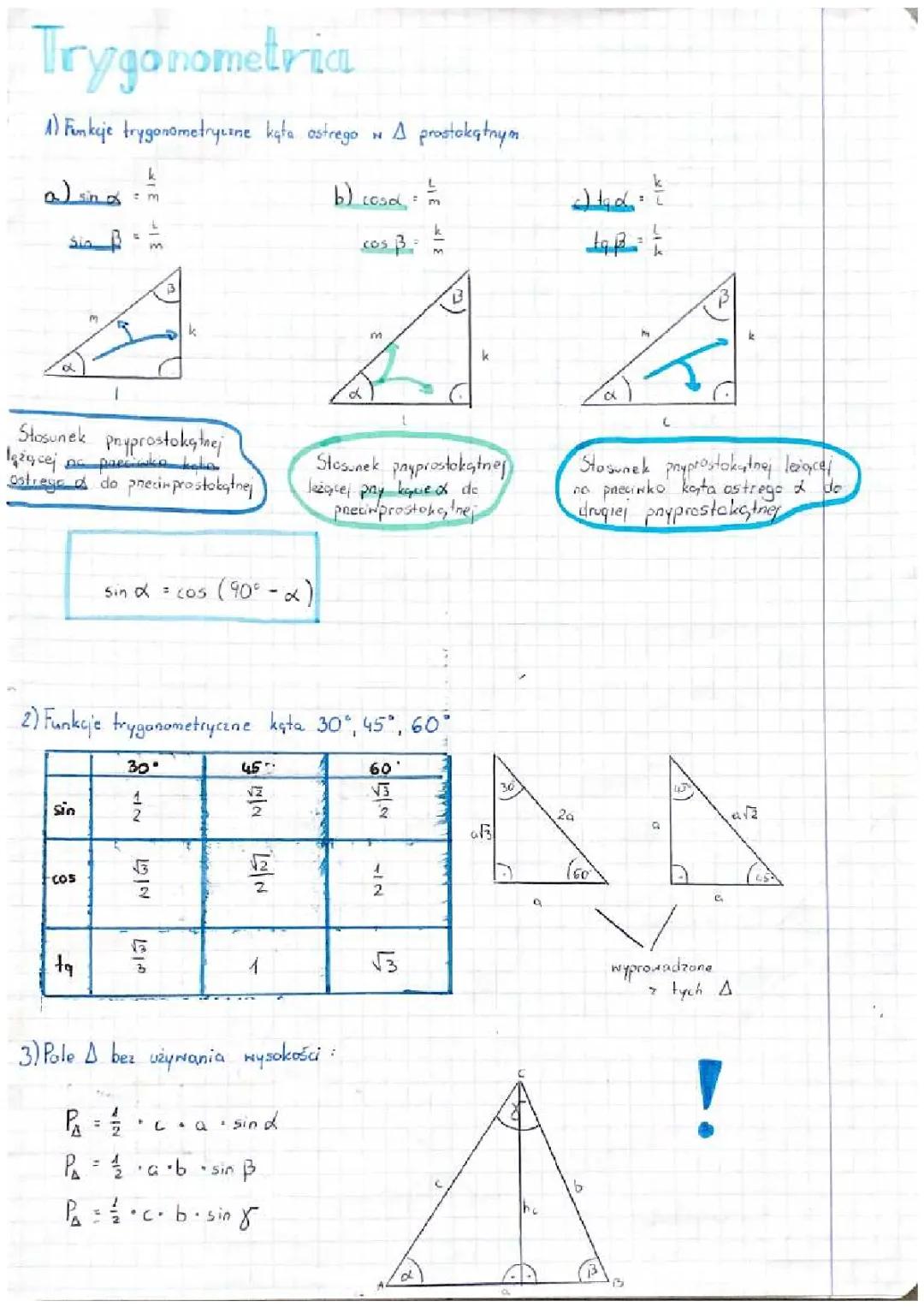 funkcje trygonometryczne