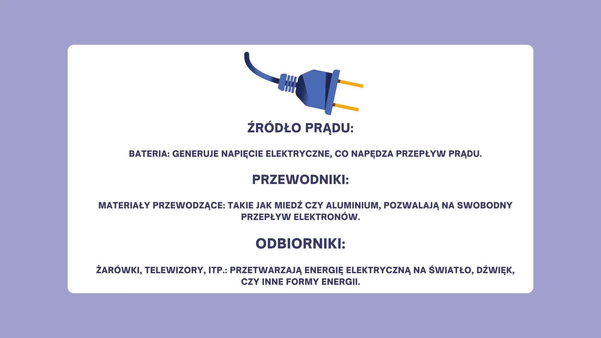 PRAD
ELEKTRYCZNY
16 Wprowadzenie
Co to jest prąd elektryczny?
Prąd elektryczny to przepływ ładunków elektrycznych w
obwodzie. Jest to zjawis