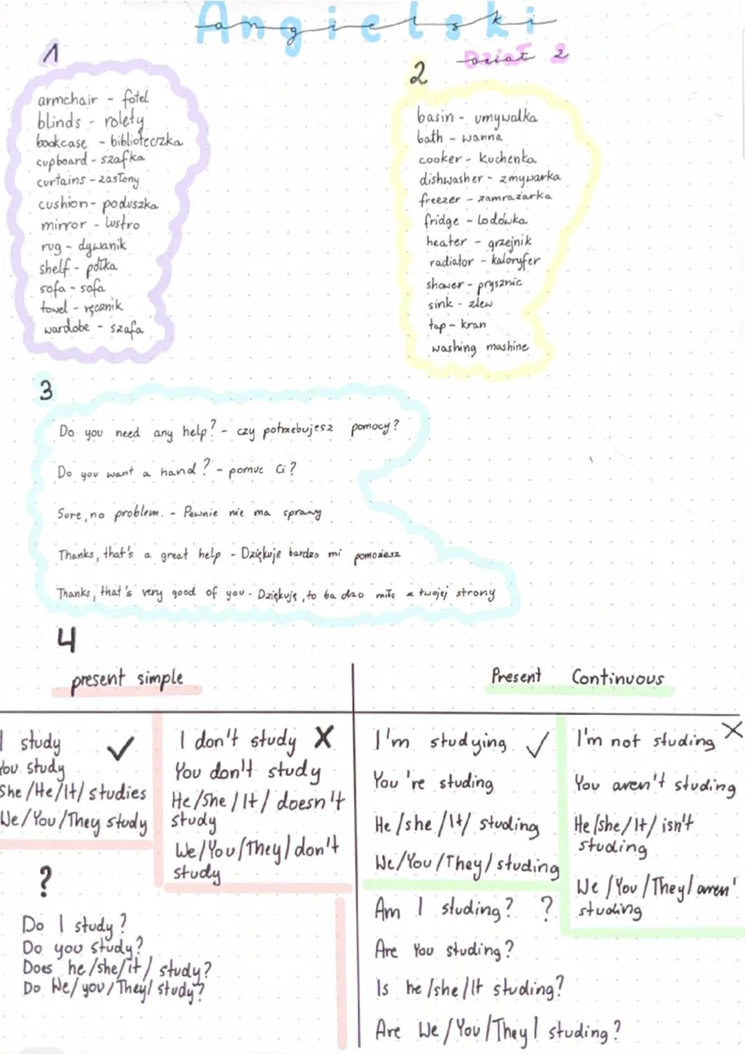 # Angielski
1
armchair - fotel
blinds rolety
bookcase - biblioteczka
cupboard-szafka
curtains-zastony
cushion- poduszka
mirror - ustro
rug