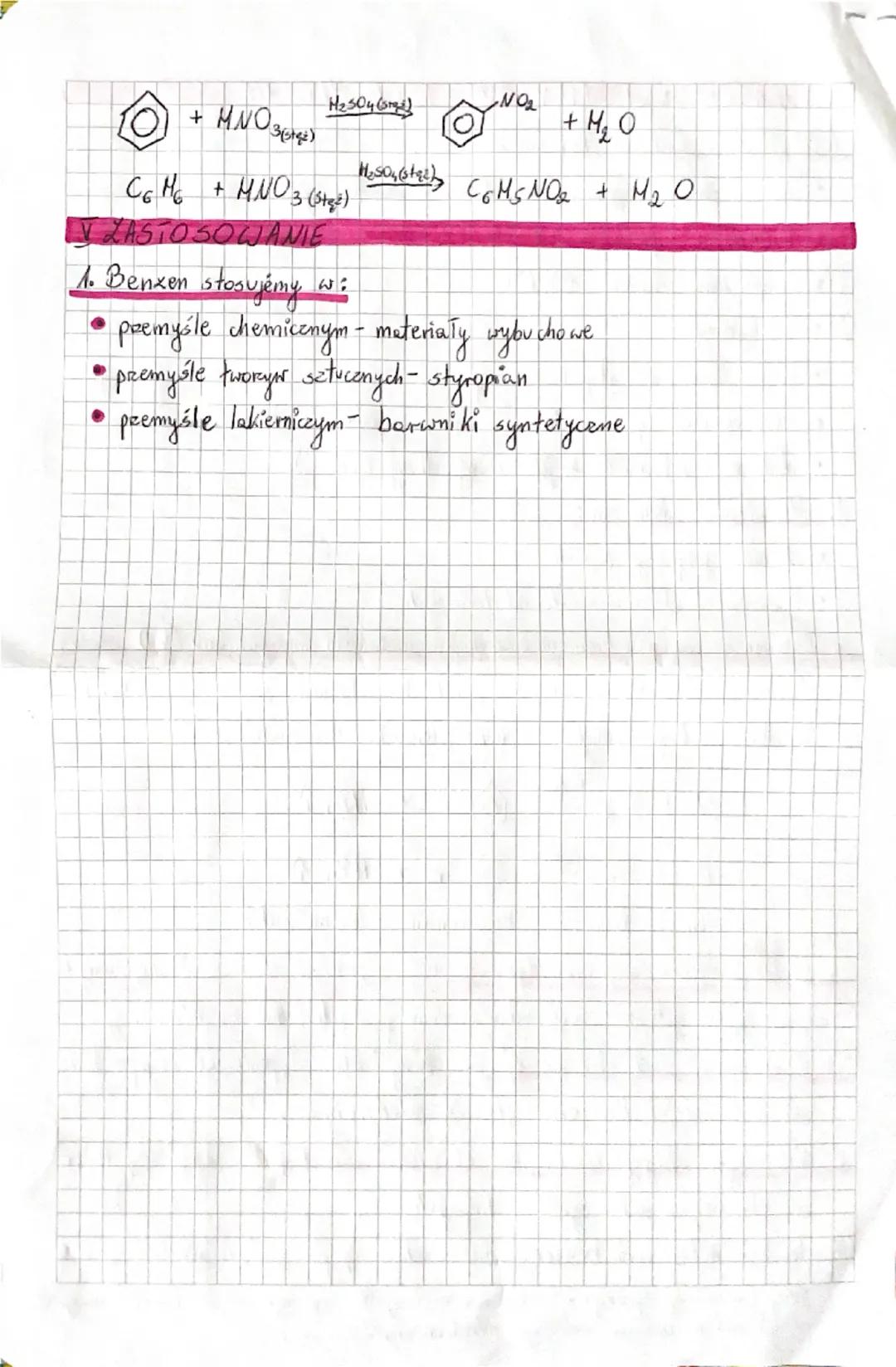 # BENZEN $C_6H_6$
I BUDOWA
1. Cząsteczka benzenu - zbudowana z 6 atomów węgla isy ma wierecho Thach kyta
foremnego (węgiet-węgiel mają je