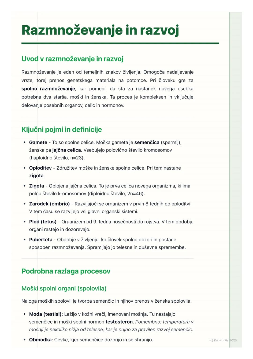 # Razmnoževanje in razvoj
Uvod v razmnoževanje in razvoj
Razmnoževanje je eden od temeljnih znakov življenja. Omogoča nadaljevanje
vrste,