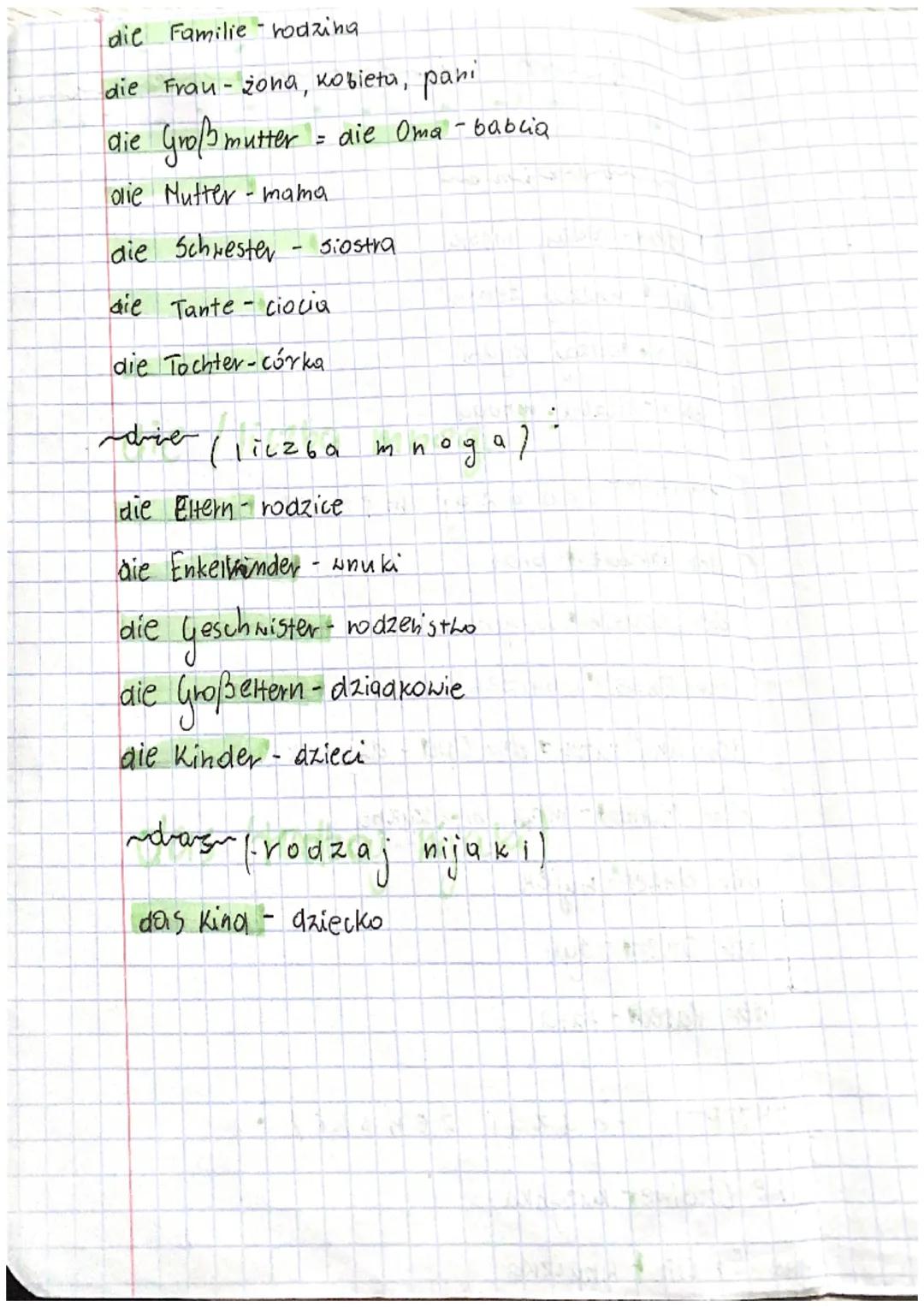 jum
mi
podrzniman
der - rodzaj męski
die - rodzaj żeński
das - rodzaj nijaki
die - liczba mпода
noves Trodzaj męskil
der Bruder - brat
der C