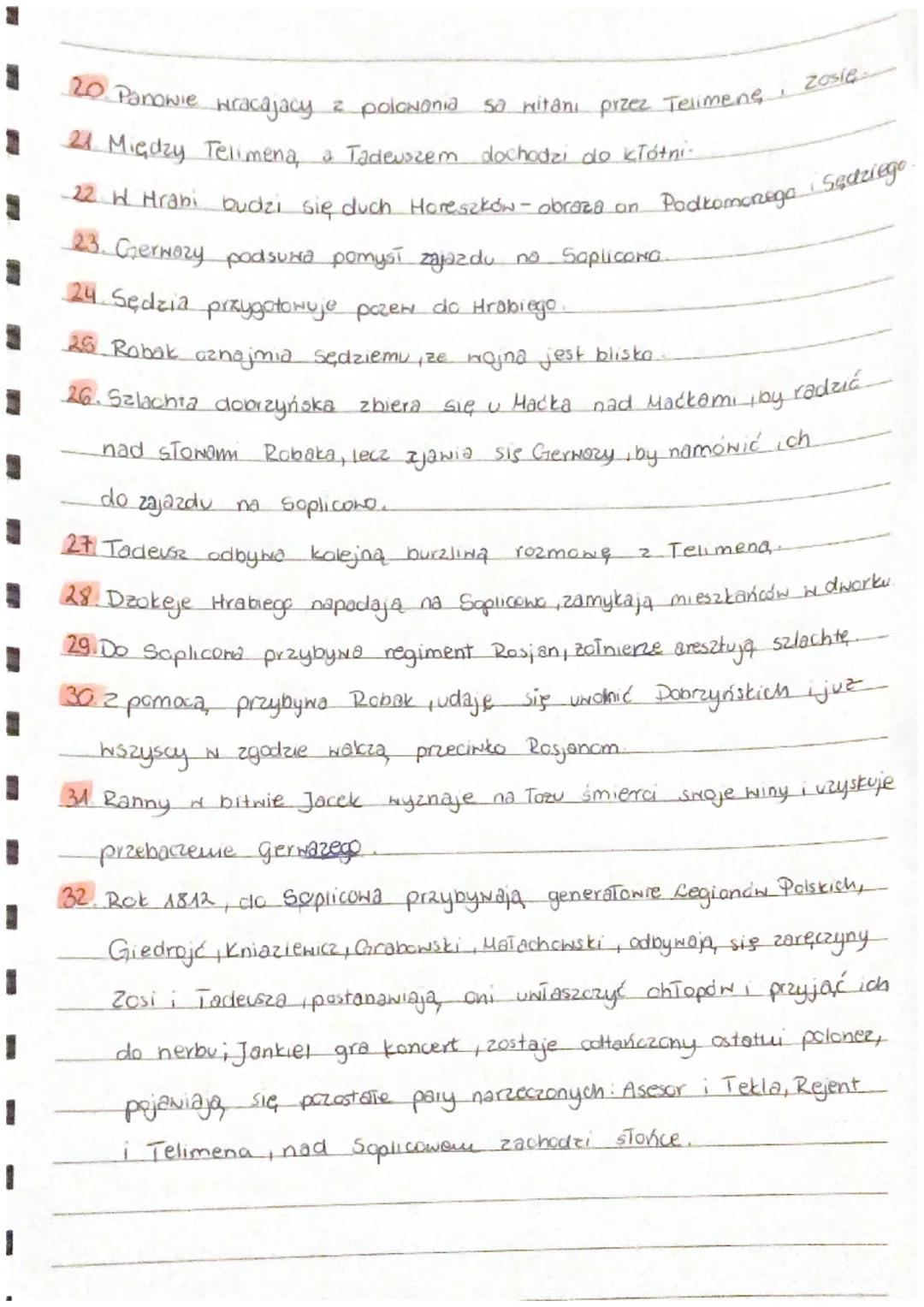 # Pan Tadeusz
Bohaterowie :
- Jacek Soplica (Ksiądz Robak) - gjciec Tadeusza Soplicy;
- Sędzia Soplica - Hłaściciel Soplicama, brat Jacka