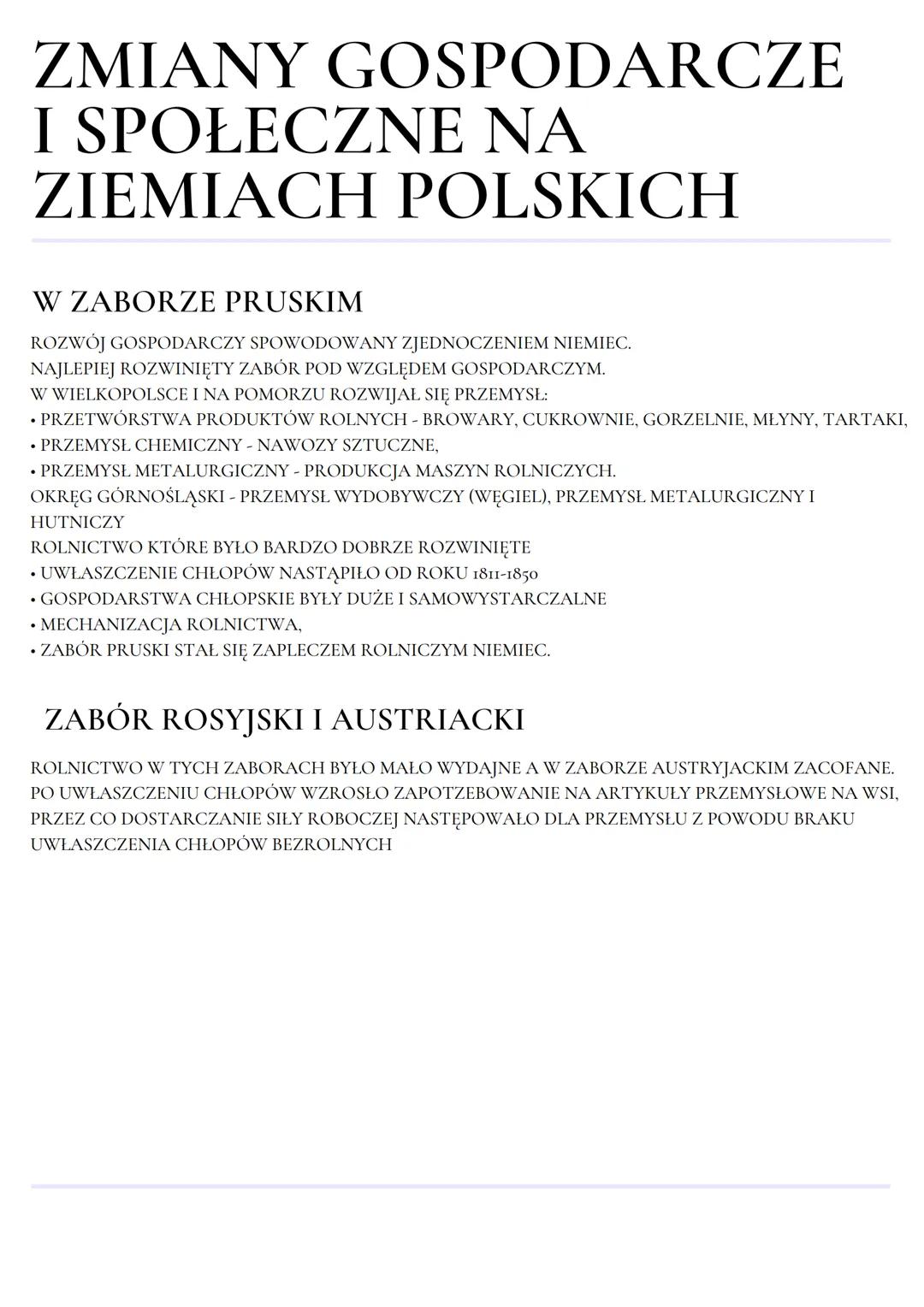 # ZMIANY
# GOSPODARCZE
# I SPOŁECZNE NA
# ZIEMIACH POLSKICH
## W ZABORZE PRUSKIM
ROZWÓJ GOSPODARCZY SPOWODOWANY ZJEDNOCZENIEM NIEMIEC.
NAJ