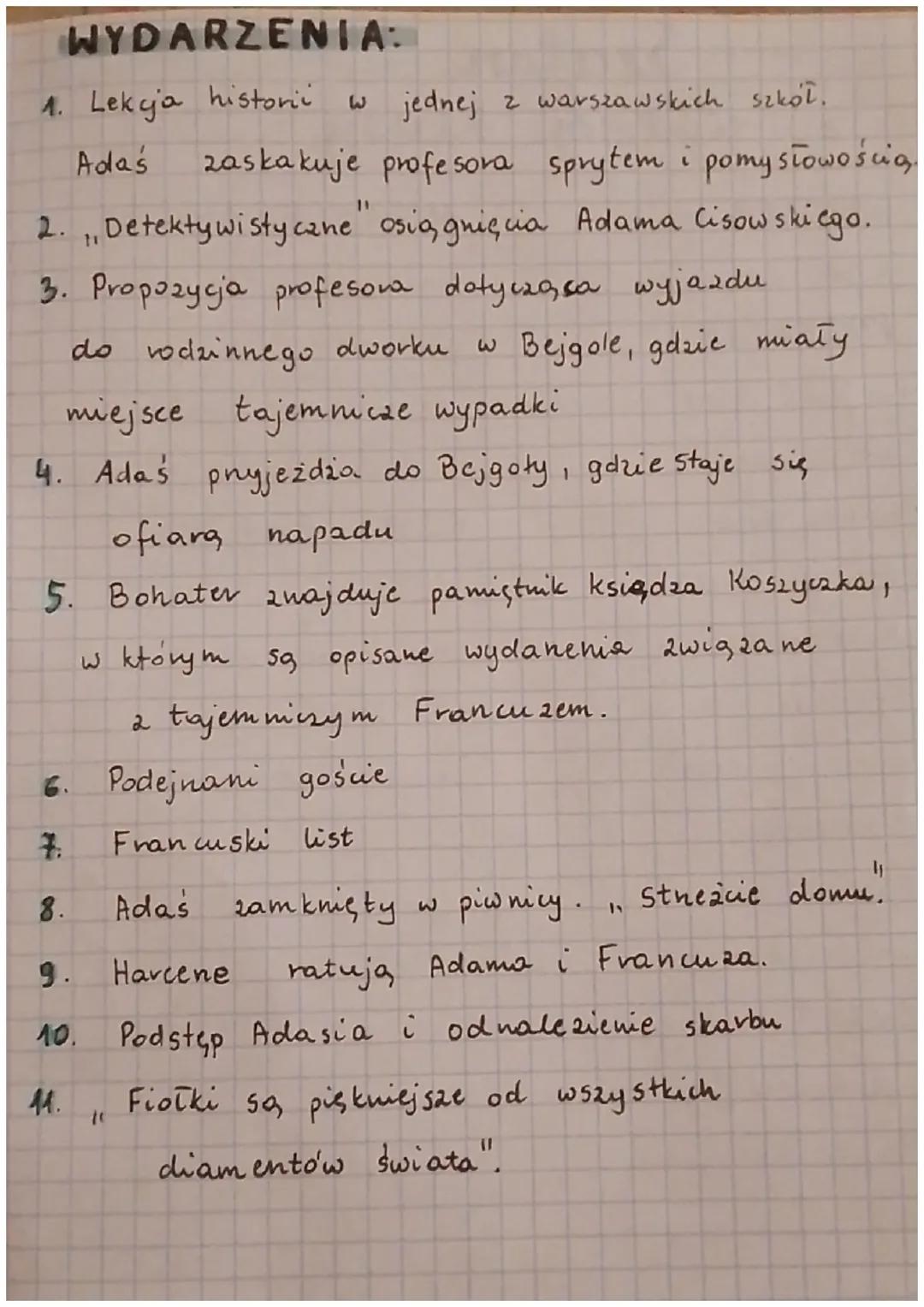 Szatan
z siódmej klasy
BOHATER GE.:
•Adam Cisowski
POSTACIE:
•Profesor Pawer Gasowski
• Iwo Gasowski
• Wanda Gasowska
• Staszek Burski
• Ro