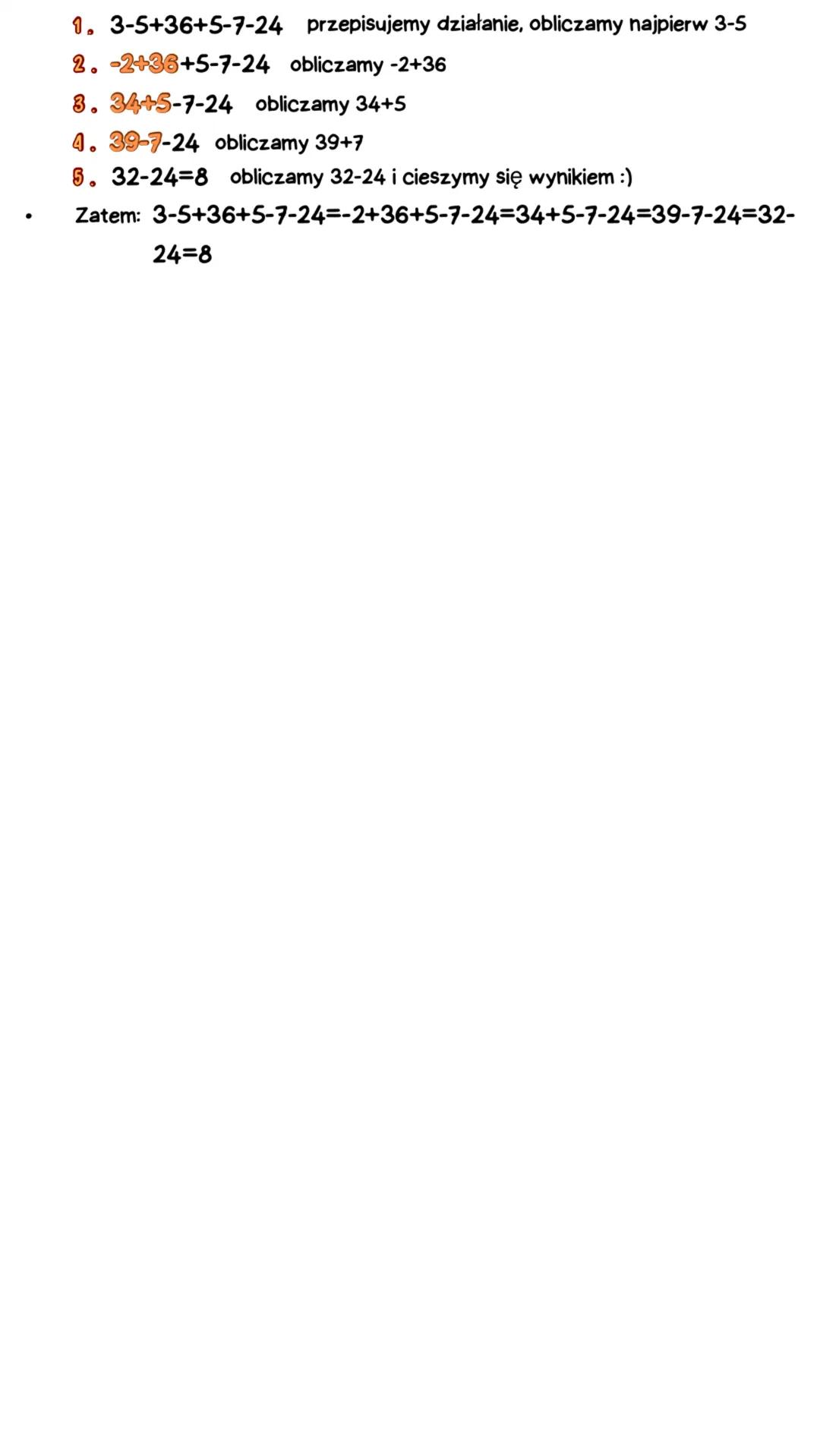 ●
kolejność Wykonyulania
działan
1 działania w nawiasach
2. potęgowanie i pierwiastkowanie
3. mnożenie i dzielenie (od lewej do prawej)
4. d