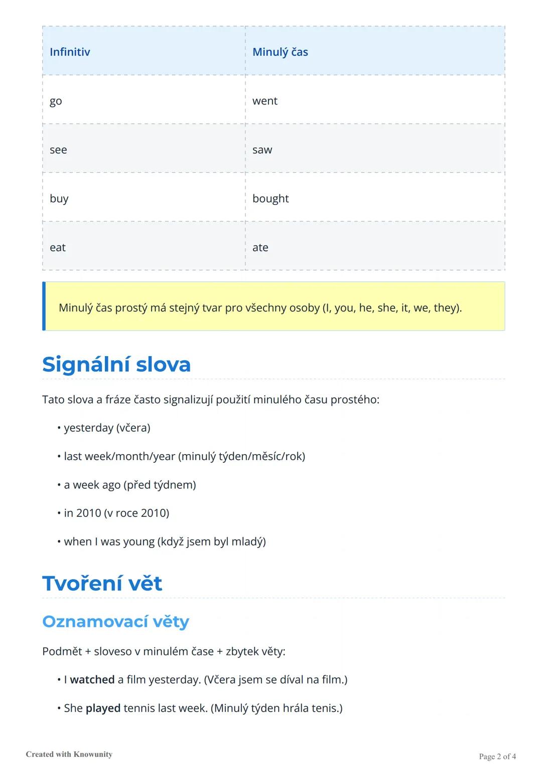 # Angličtina - minulý čas prostý
(simple past)
Přehled minulého času prostého v angličtině, jeho použití a tvoření.
# Minulý čas prostý (s