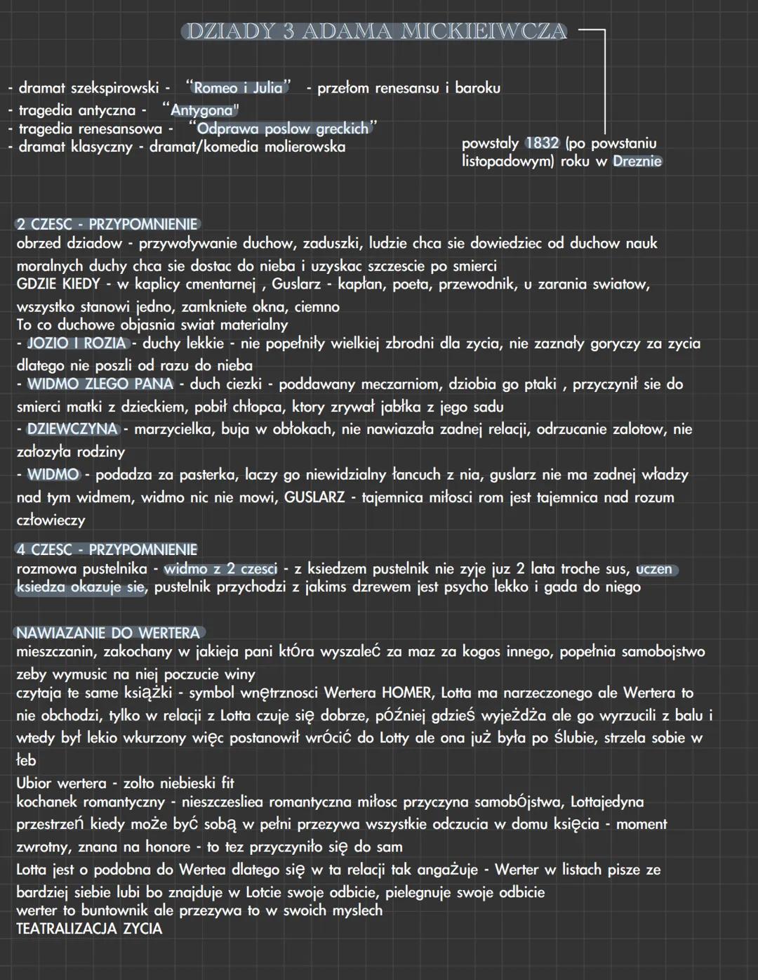 Dziady cześć 3 opracowanie