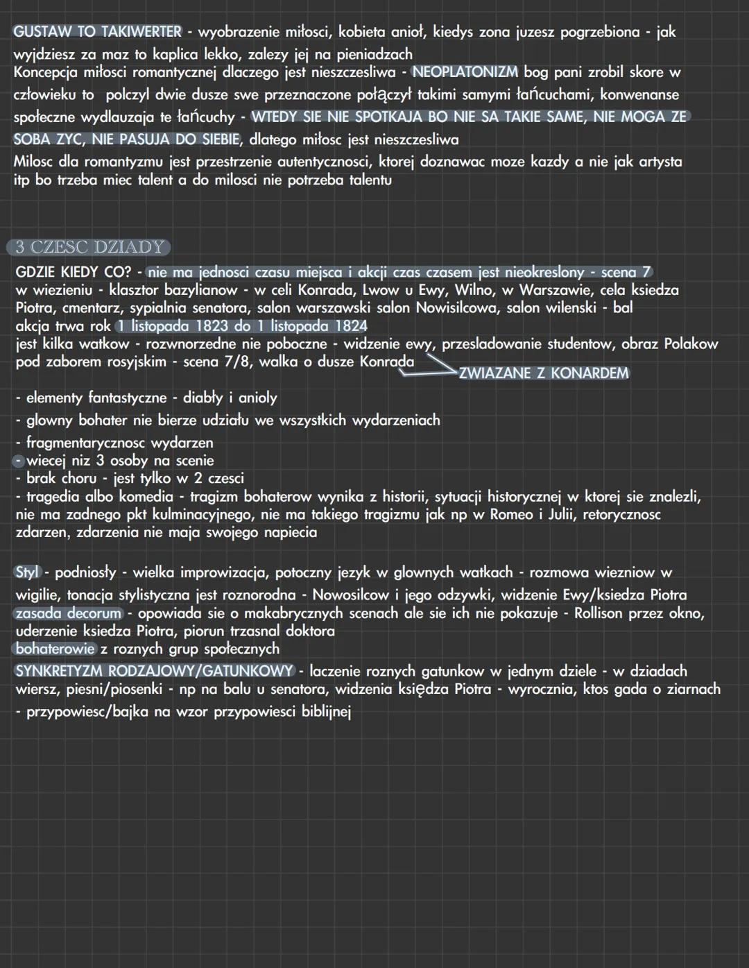 # DZIADY 3 ADAMA MICKIEIWCZA
- dramat szekspirowski - "Romeo i Julia" - przełom renesansu i baroku
- tragedia antyczna - "Antygona"
- trage
