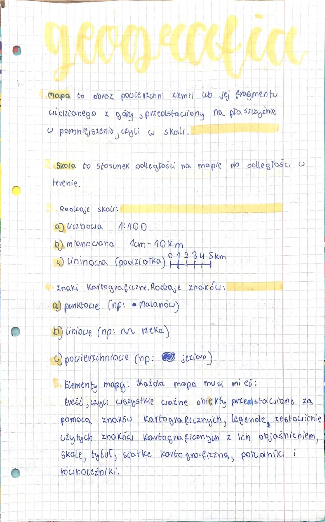 • geografia
mapa to obvoz powierzchni ziemii wo jej fragmentu
wolzianego z góry, przedstawiony na płaszczyźnie
w pomniejszeniu, czyli w skol