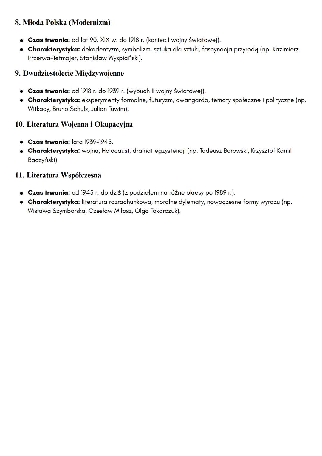 # EPOKI LITERACKIE
1. Starożytność (Antyk)
• Czas trwania: od ok. VIII w. p.n.e. (powstanie "lliady" Homera) do V w. n.e. (upadek Cesarstw