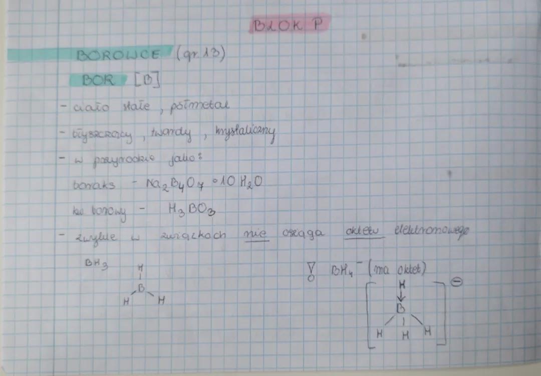 Właściwości pierwiastków blok p