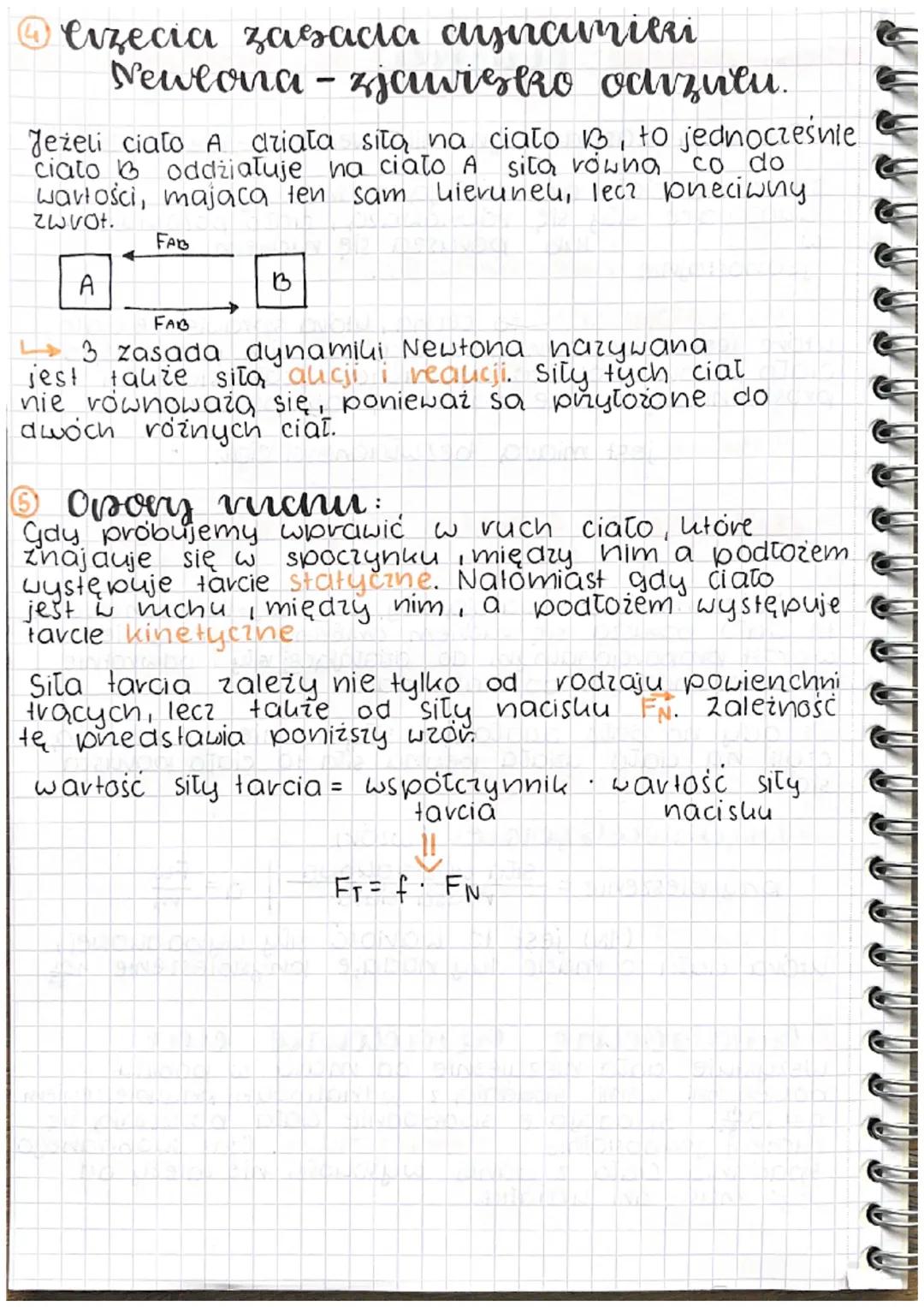 # fizyka
dynamika
① Pierwsza zasada aynamiki Newtona - Bezwładność.
Jezeli na ciało nie działają żadne sity lub
działające sity się równow