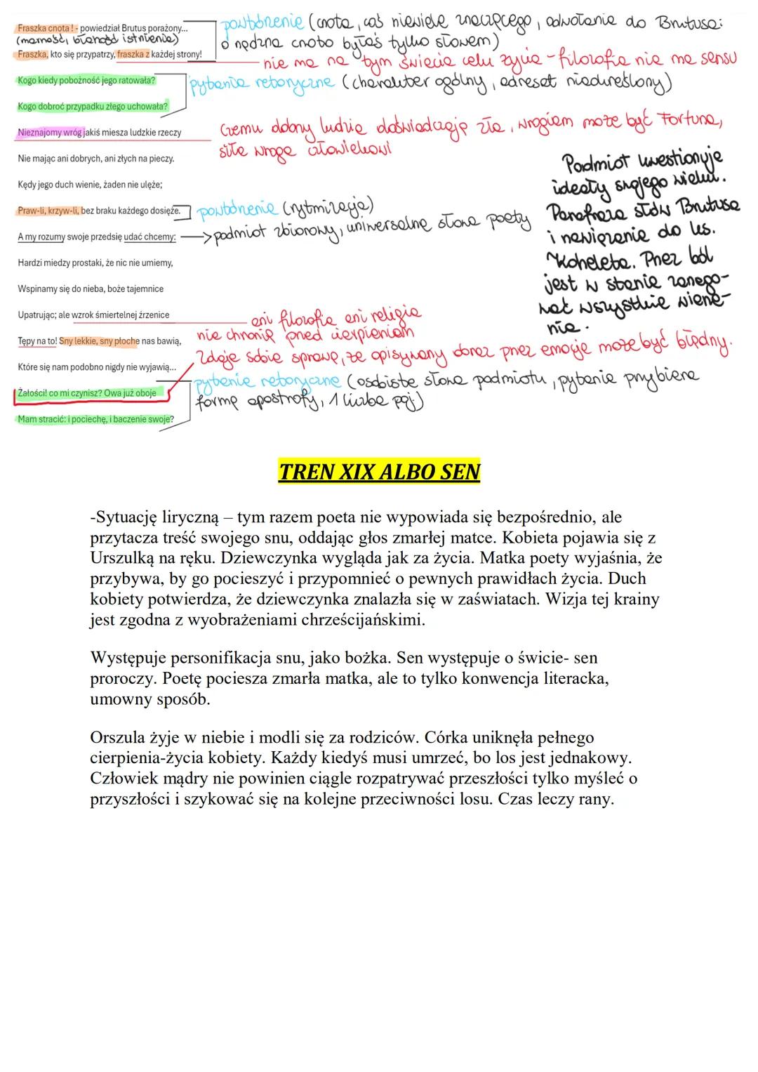 TRENY (VII, VIII, IX, X, XI, XIX)
Tren VII. (Nieszczęsne ochędóstwo, żałosne ubiory...)
Nieszczesne ochędostwo, żałosne epitety
Rymy:
(Nydźw