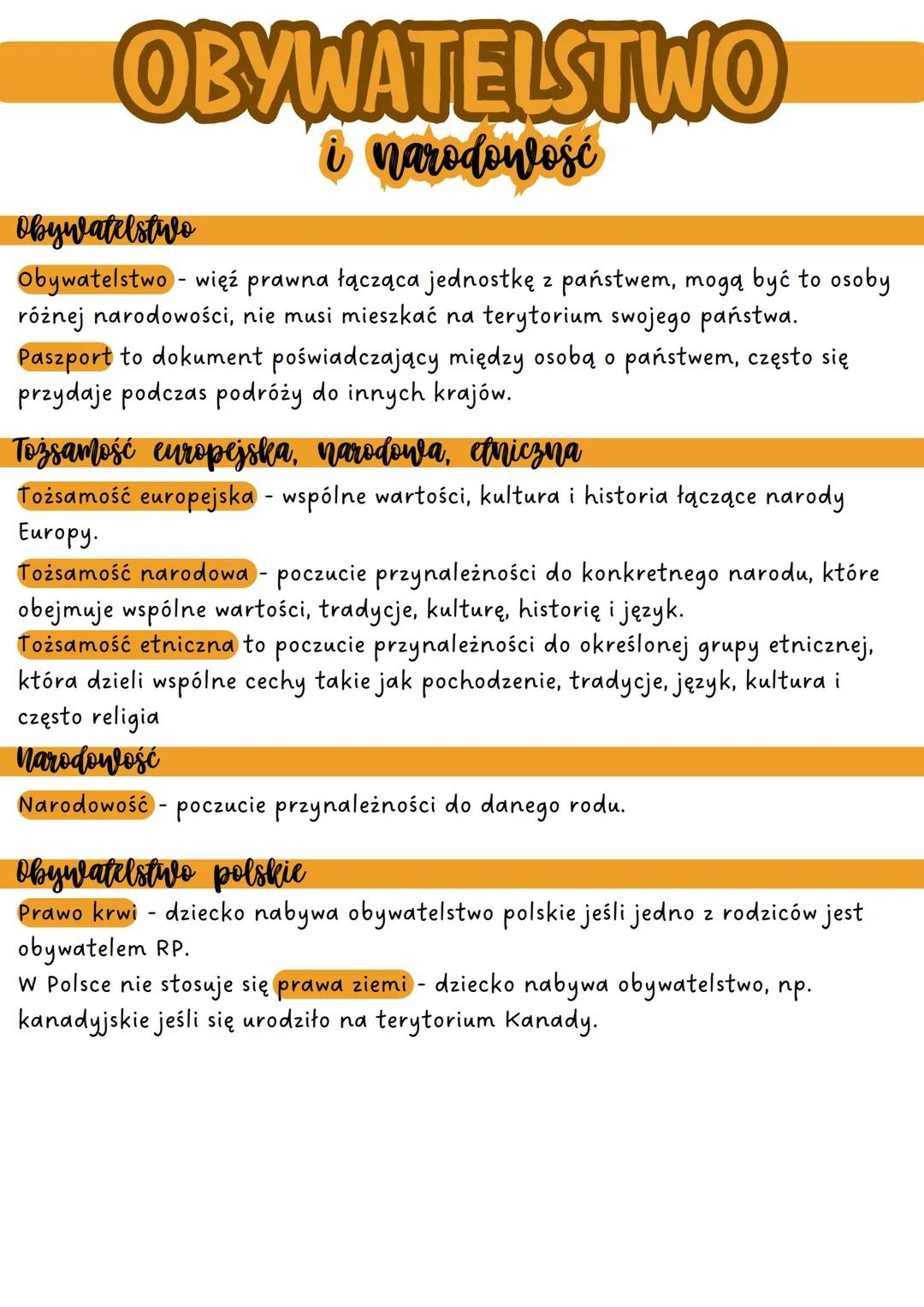 # OBYWATELSTWO
i narodowość
Obywatelstwo
Obywatelstwo - więź prawna łącząca jednostkę z państwem, mogą być to osoby
różnej narodowości, n