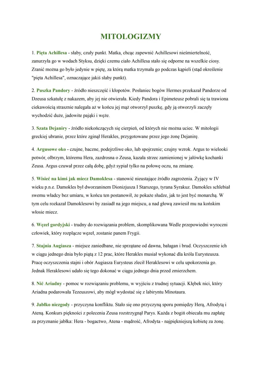 Mitologia - związki frazeologiczne