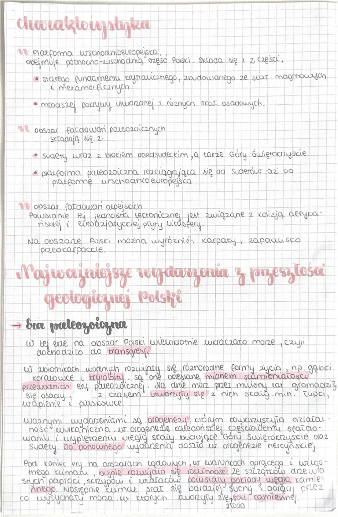 Budowa geologiczna Polski
Budowa i przeszłość geologiczna danego obszaru ma bardzo
auzy wpływ na krajobraz.
Polska na te jednostek tektonicz