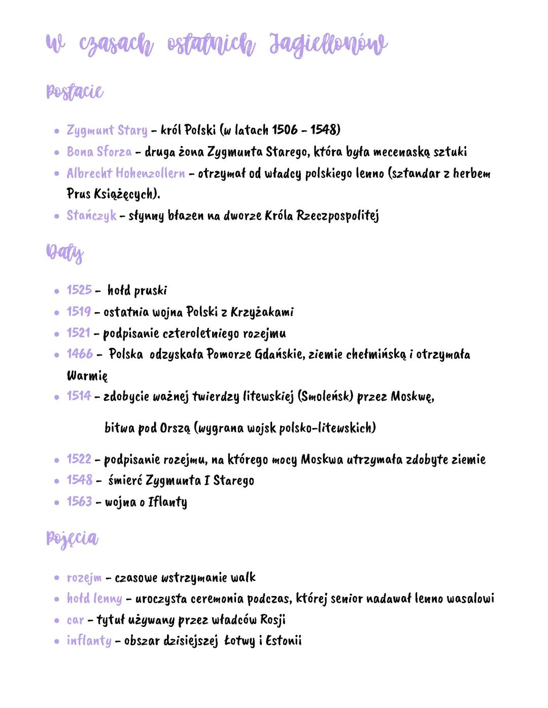 Historia Polski za ostatnich Jagiellonów