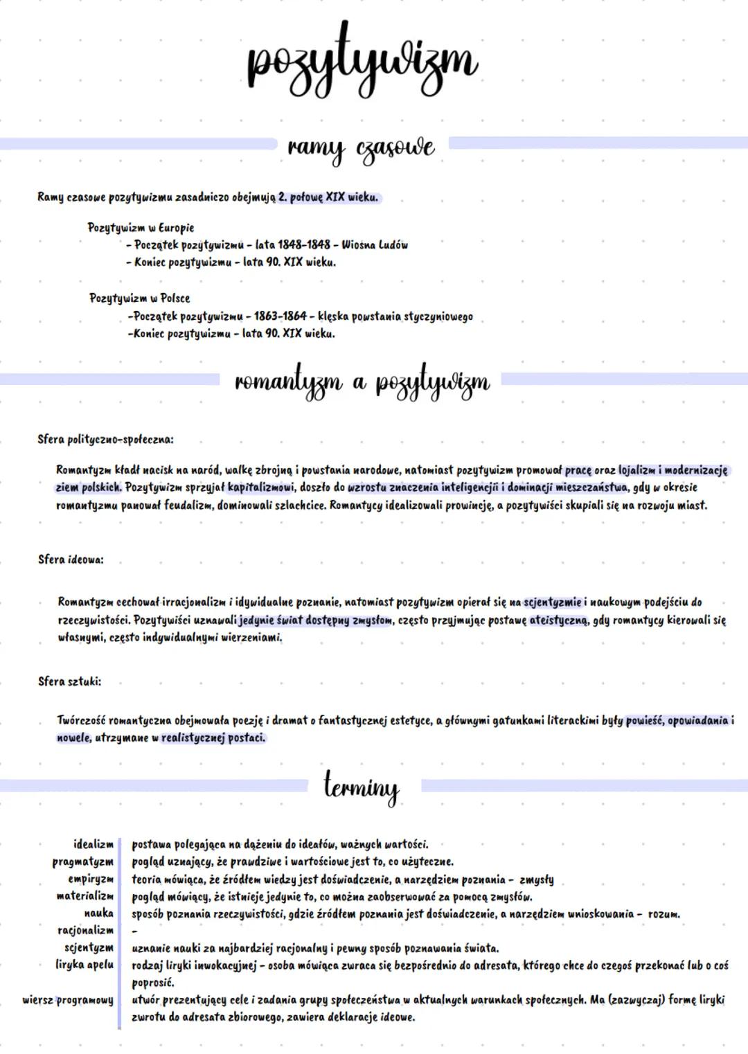 Język Polski pozytywizm